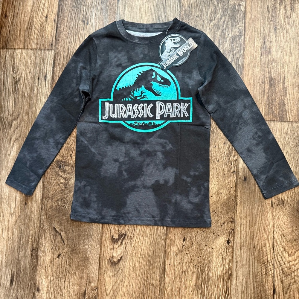 Jurassic World Boys Tie Dye Long‎ Sleeve T-Shirt Size 5/6 NEW
